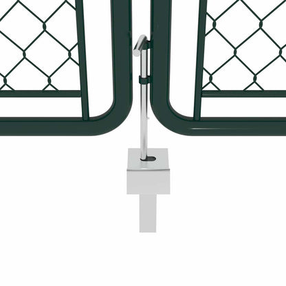 144416 vidaXL Garden Gate Steel 400x125 cm Green 4