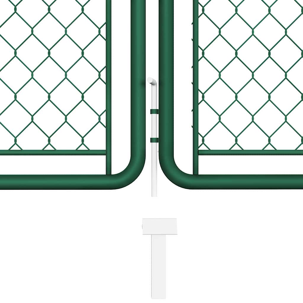 144446 vidaXL Garden Gate Steel 400x125 cm Green 3