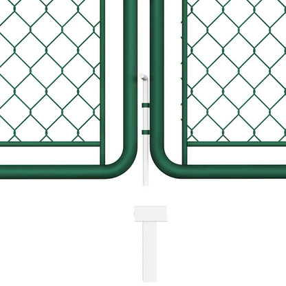 144446 vidaXL Garden Gate Steel 400x125 cm Green 3