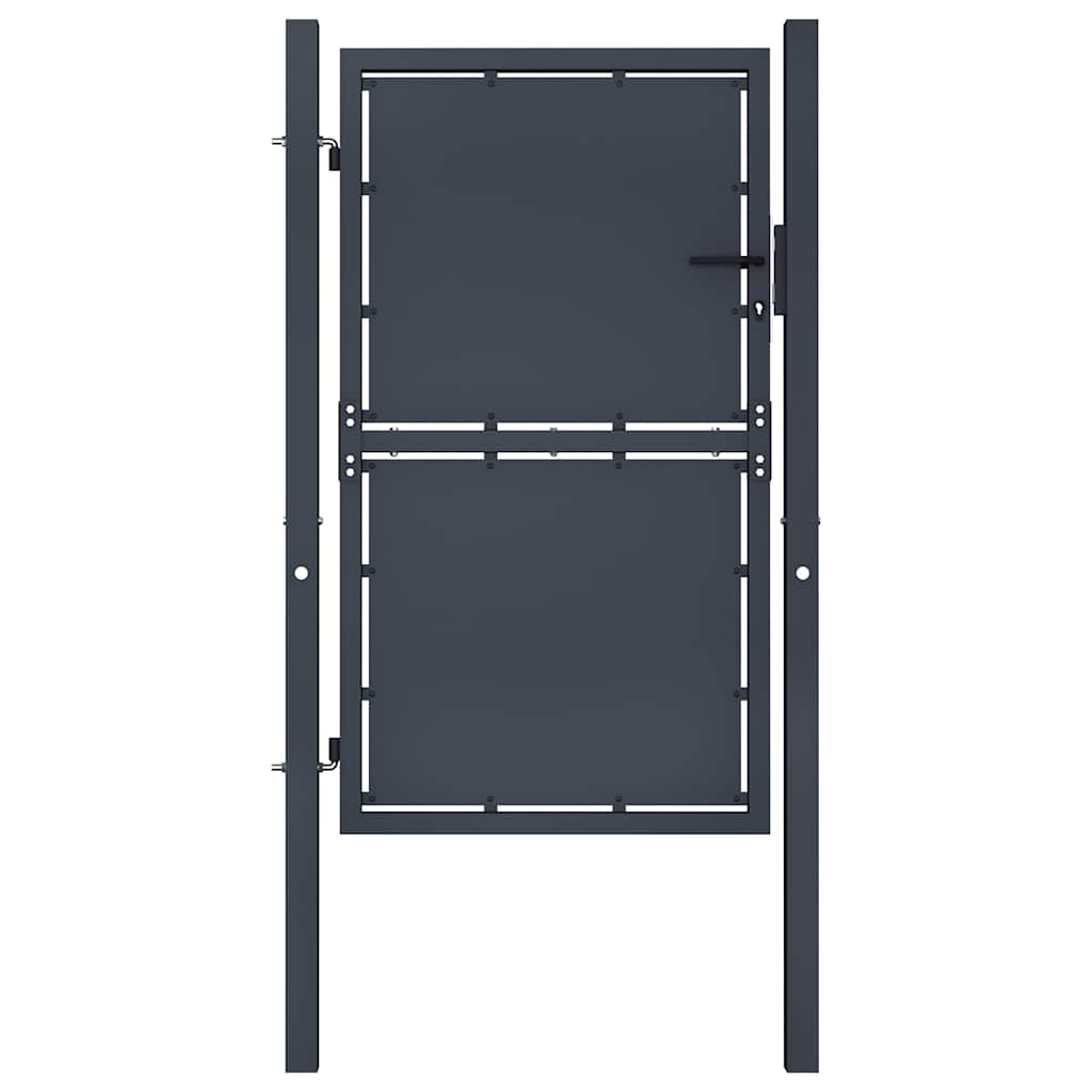 vidaXL Garden Gate Steel 100x200 cm Anthracite 1