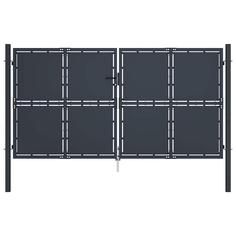 vidaXL Garden Gate Steel 300x150 cm Anthracite