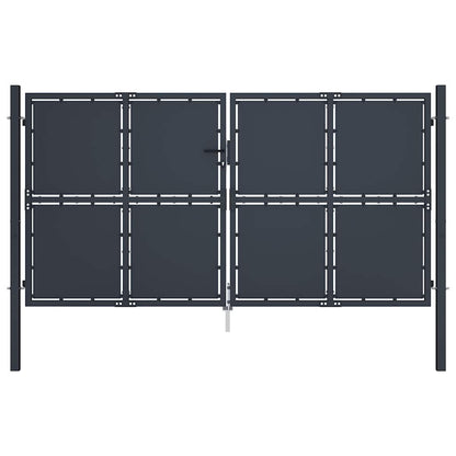 vidaXL Garden Gate Steel 300x150 cm Anthracite 1