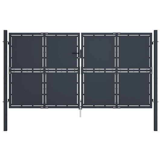 vidaXL Garden Gate Steel 300x150 cm Anthracite 1
