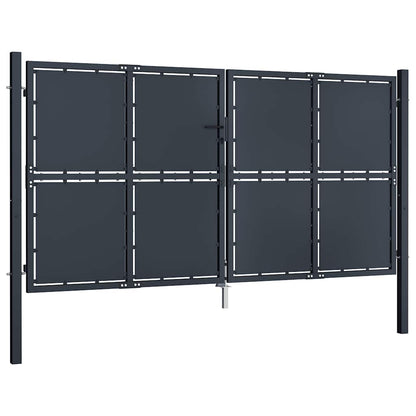 vidaXL Garden Gate Steel 300x150 cm Anthracite 2