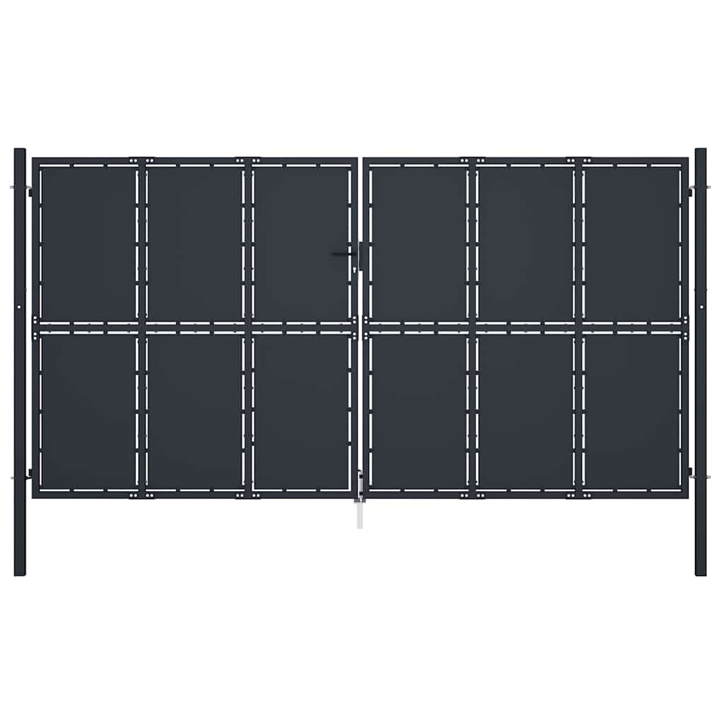 144534 vidaXL Garden Gate Steel 400x200 cm Anthracite 1