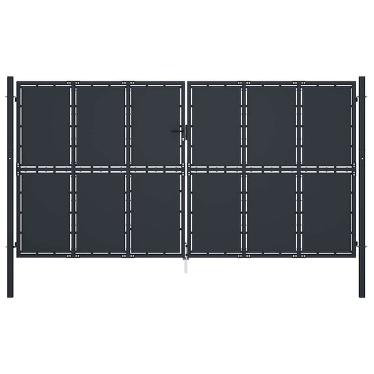 144534 vidaXL Garden Gate Steel 400x200 cm Anthracite 1