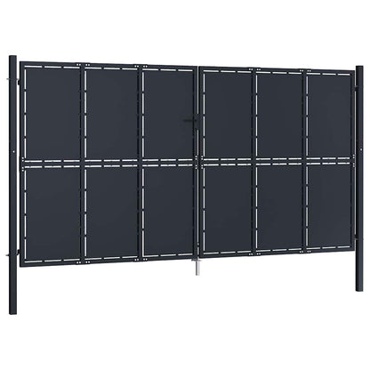 144534 vidaXL Garden Gate Steel 400x200 cm Anthracite 2