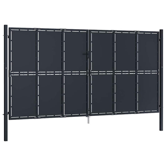 144534 vidaXL Garden Gate Steel 400x200 cm Anthracite 2