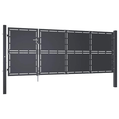 vidaXL Garden Gate Steel 350x125 cm Anthracite 2