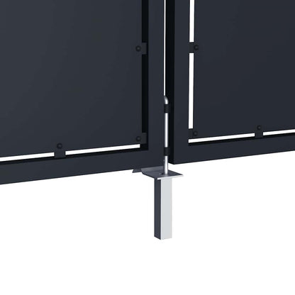 vidaXL Garden Gate Steel 350x125 cm Anthracite 5
