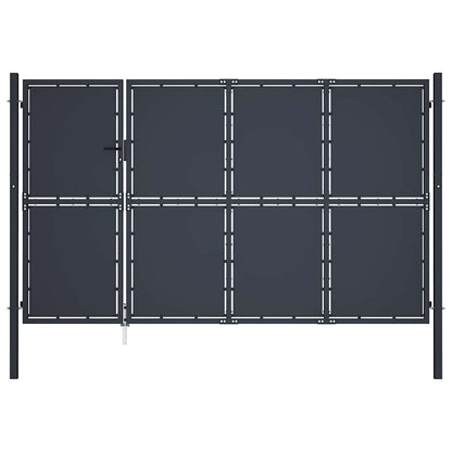144538 vidaXL Garden Gate Steel 350x150 cm Anthracite 1