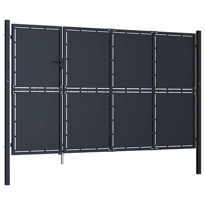 144538 vidaXL Garden Gate Steel 350x150 cm Anthracite 2