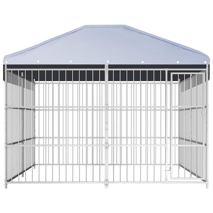 144625 vidaXL Outdoor Dog Kennel with Roof 300x300x200 cm 2