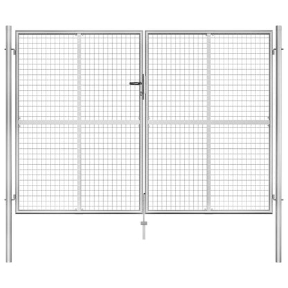 vidaXL Garden Gate Galvanised Steel 306x175 cm Silver 1