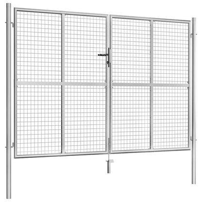 vidaXL Garden Gate Galvanised Steel 306x175 cm Silver 2