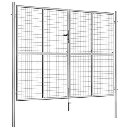 vidaXL Garden Gate Galvanised Steel 306x200 cm Silver 2