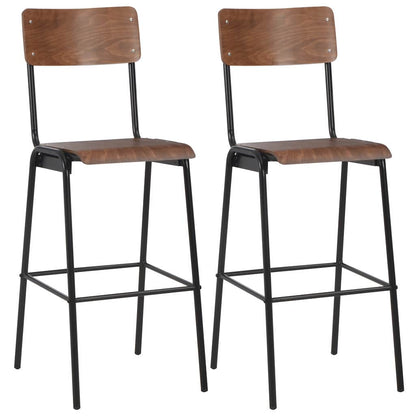 vidaXL Bar Stools Solid Plywood Steel