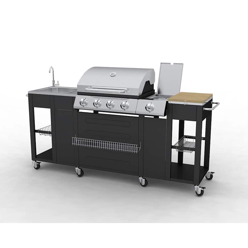 vidaXL Outdoor Kitchen Barbecue Montana 4 Burners 1