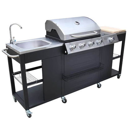 vidaXL Outdoor Kitchen Barbecue Montana 4 Burners 2
