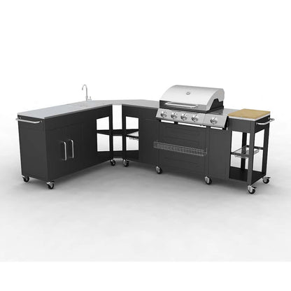 vidaXL Outdoor Kitchen Barbecue Missouri 4 Burners 1