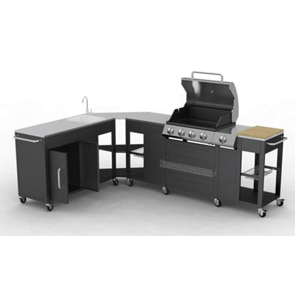 vidaXL Outdoor Kitchen Barbecue Missouri 4 Burners 2