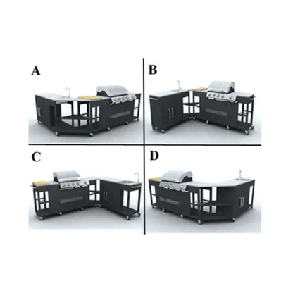vidaXL Outdoor Kitchen Barbecue Missouri 4 Burners 4
