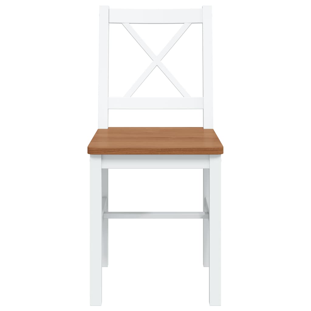 240884 vidaXL 5 Piece Dining Set Brown and White 6