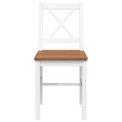 240884 vidaXL 5 Piece Dining Set Brown and White 6