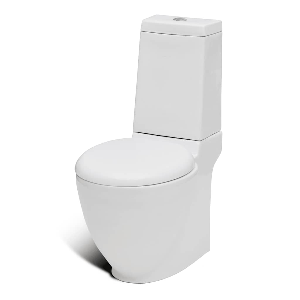 Stand Toilet & Bidet Set White Ceramic 3