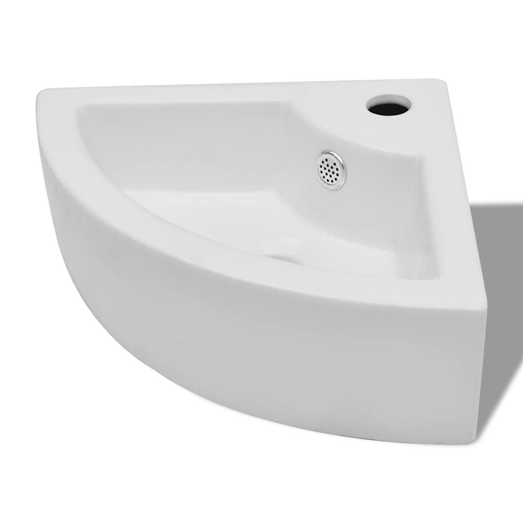 Wash Basin with Overflow 45x32x12,5 cm White