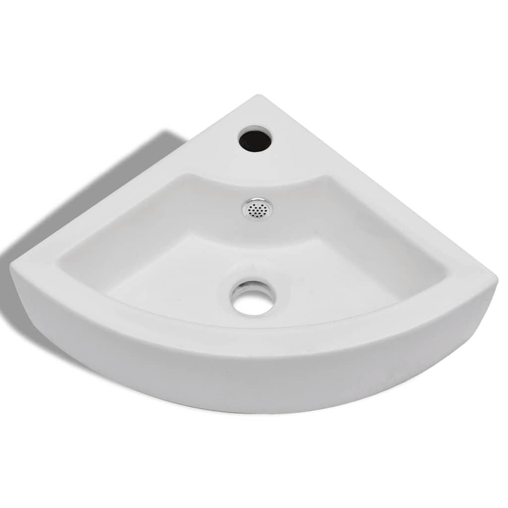 Wash Basin with Overflow 45x32x12,5 cm White