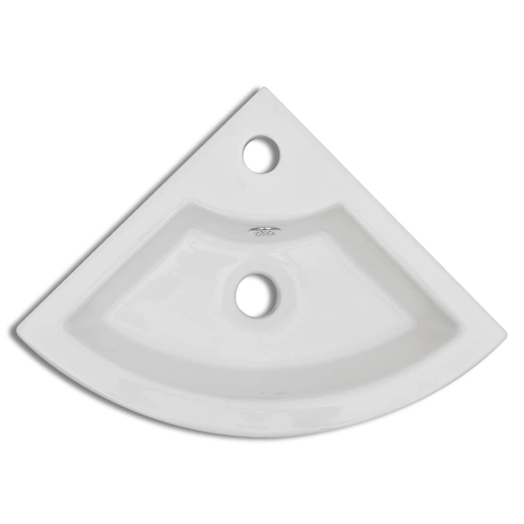 Wash Basin with Overflow 45x32x12,5 cm White