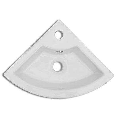 Wash Basin with Overflow 45x32x12,5 cm White