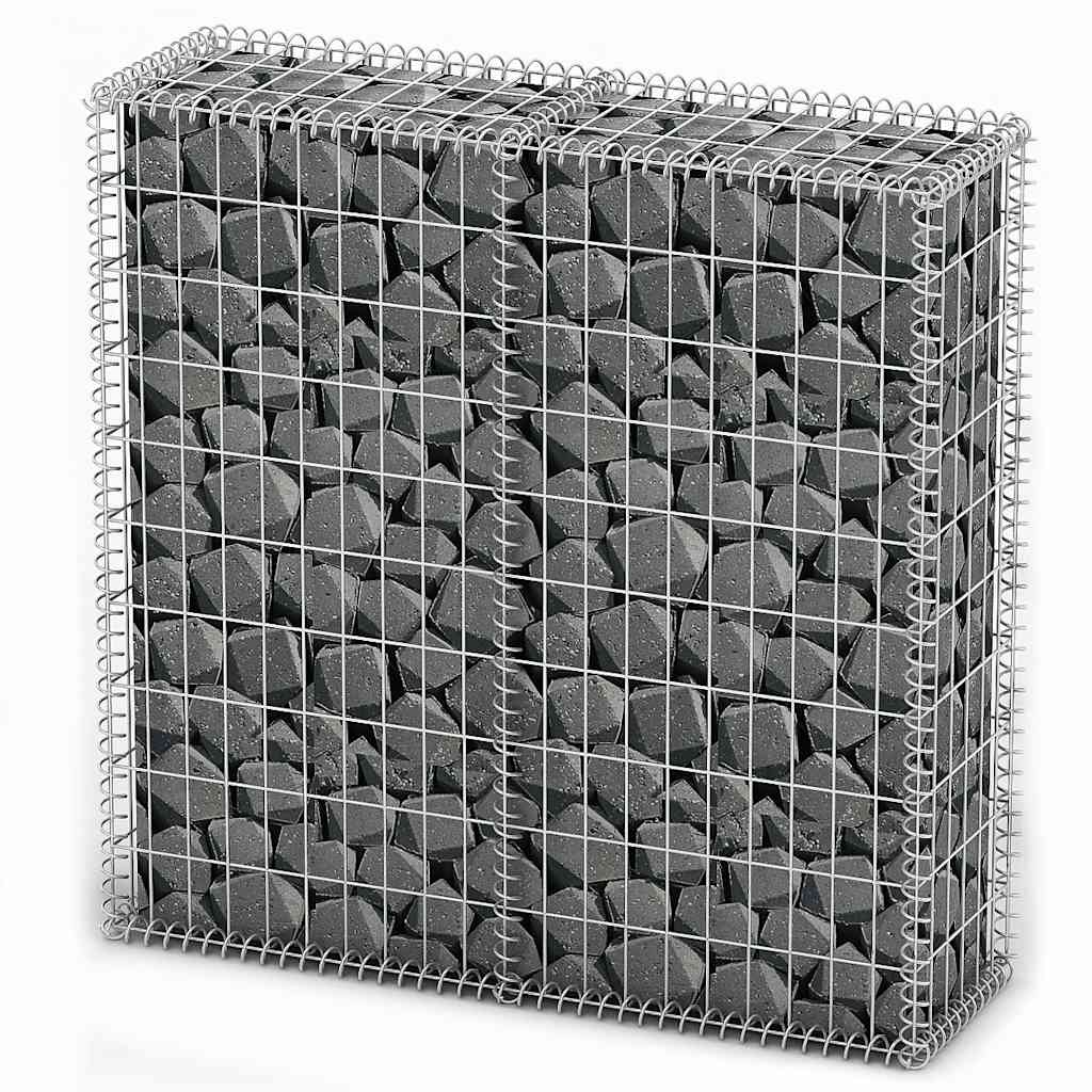 Gabion Basket with Lids Galvanised Wire 100 cm