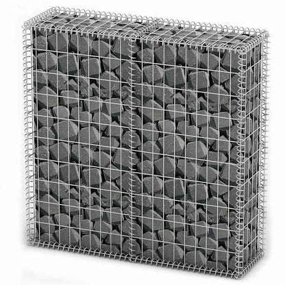 Gabion Basket with Lids Galvanised Wire 100 cm