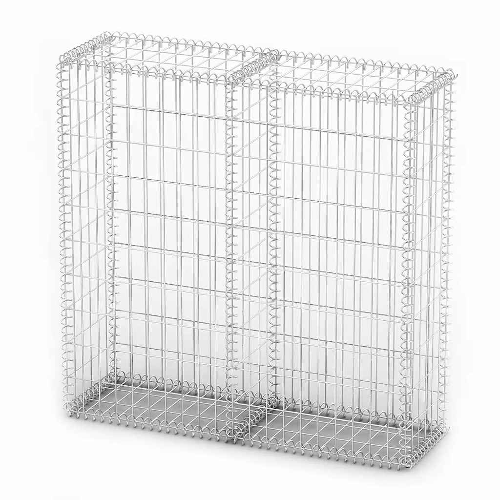 Gabion Basket with Lids Galvanised Wire 100 cm