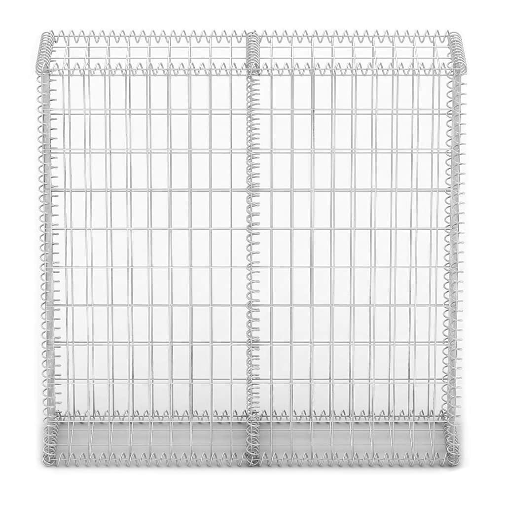 Gabion Basket with Lids Galvanised Wire 100 cm