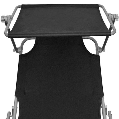 Sun Lounger Polyester Black 1 pcs