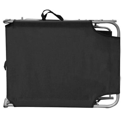 Sun Lounger Polyester Black 1 pcs