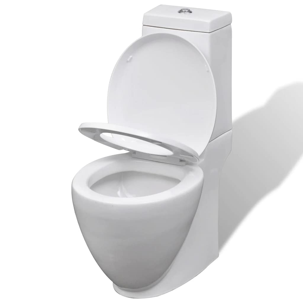 White Ceramic Toilet & Bidet Set 4