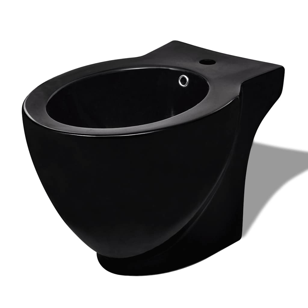 Black Ceramic Toilet & Bidet Set 4