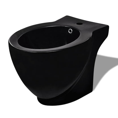 Black Ceramic Toilet & Bidet Set 4
