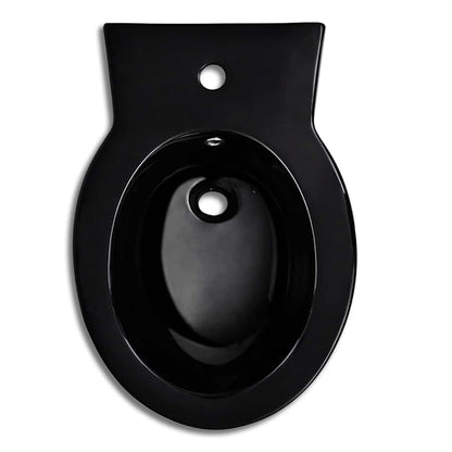 Black Ceramic Toilet & Bidet Set 6