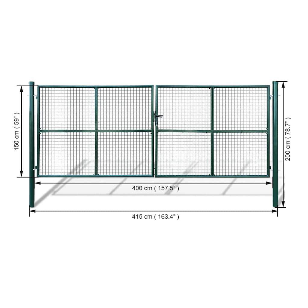 vidaXL Mesh Garden Gate 400x150 cm 4