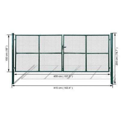 vidaXL Mesh Garden Gate 400x150 cm 4