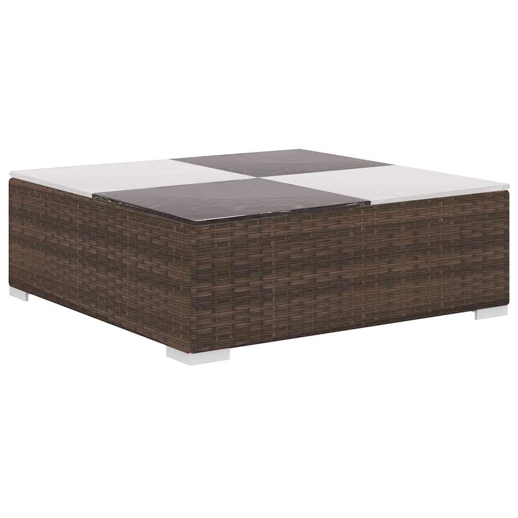 vidaXL 6 Piece Garden Lounge Set with Cushions Poly Rattan Brown 6