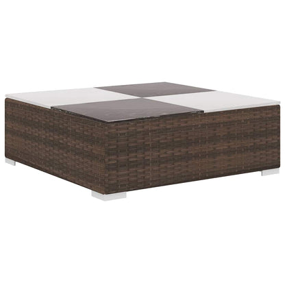 vidaXL 6 Piece Garden Lounge Set with Cushions Poly Rattan Brown 6