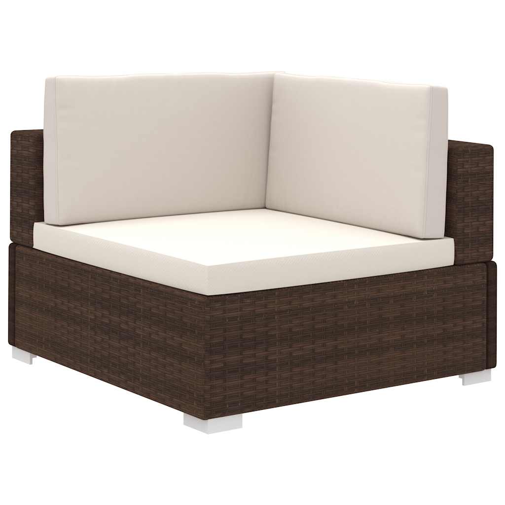 41270 vidaXL 8 Piece Garden Lounge Set with Cushions Poly Rattan Brown 3