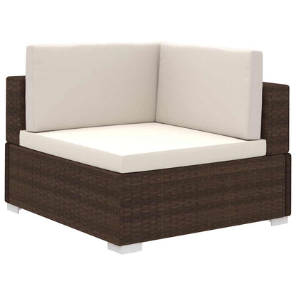 41270 vidaXL 8 Piece Garden Lounge Set with Cushions Poly Rattan Brown 3