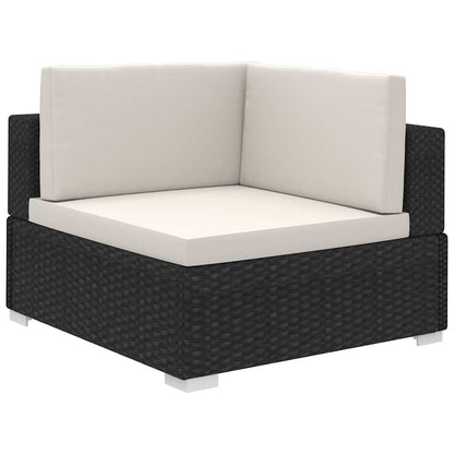 vidaXL 8 Piece Garden Lounge Set with Cushions Poly Rattan Black 3
